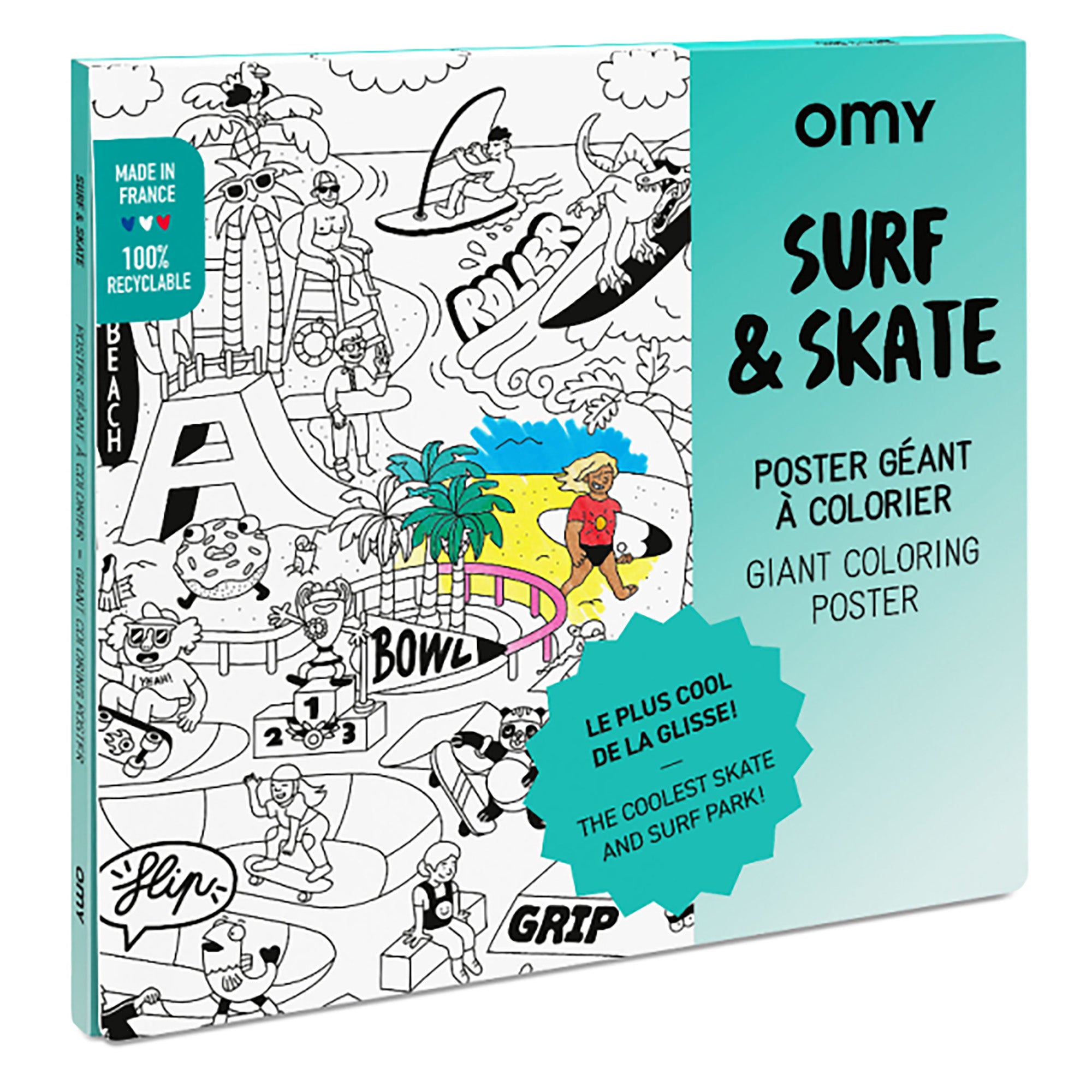 Poster Géant à colorier Surf et Skate by OMY