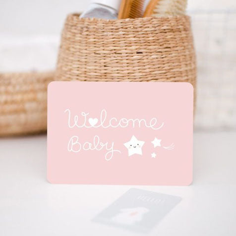 Carte welcome baby rose Zü