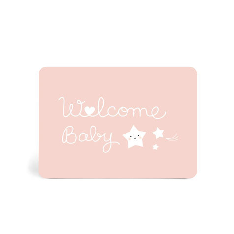 Carte welcome baby rose Zü