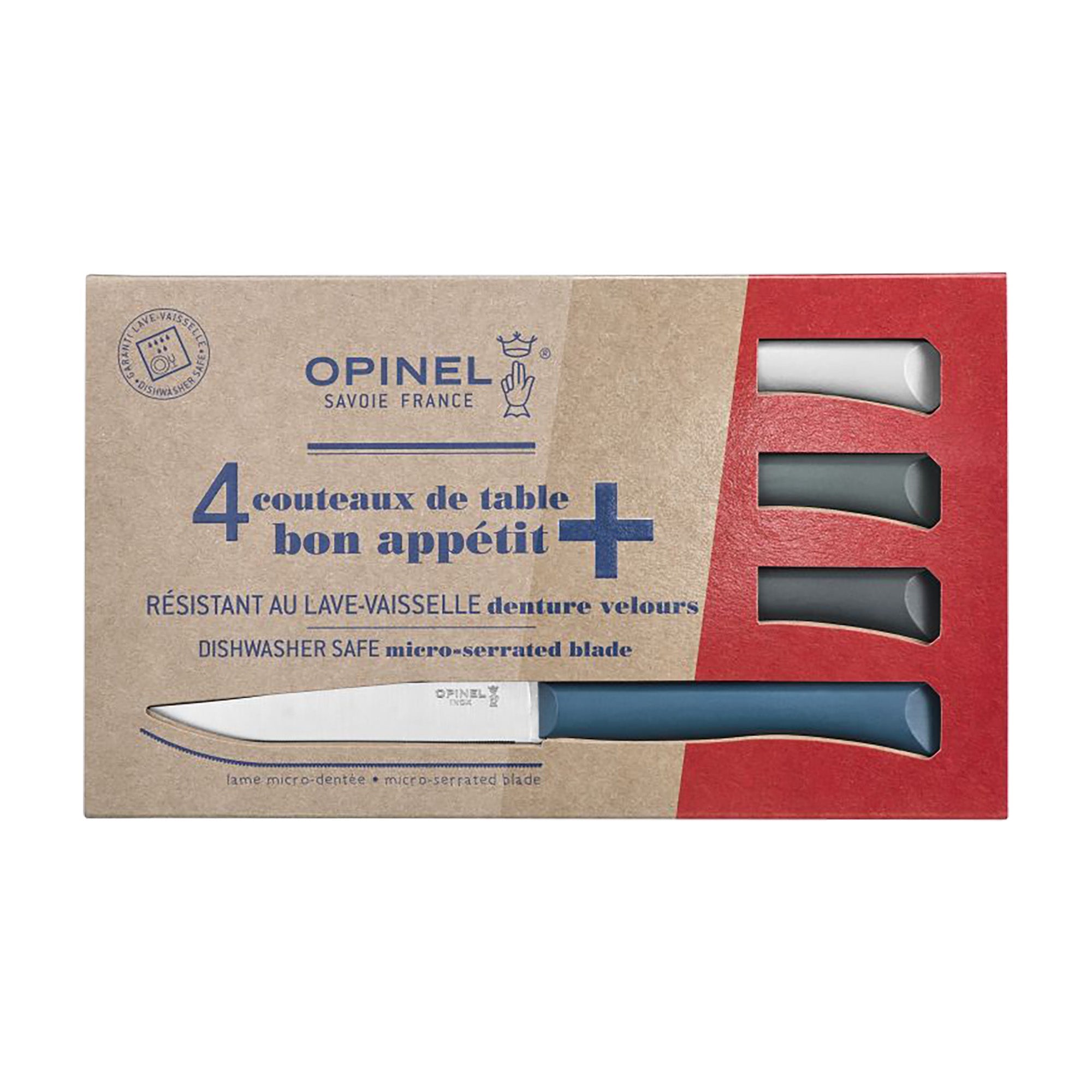 Bon Appêtit + - Coffret de 4 couteaux de table Opinel Tempête