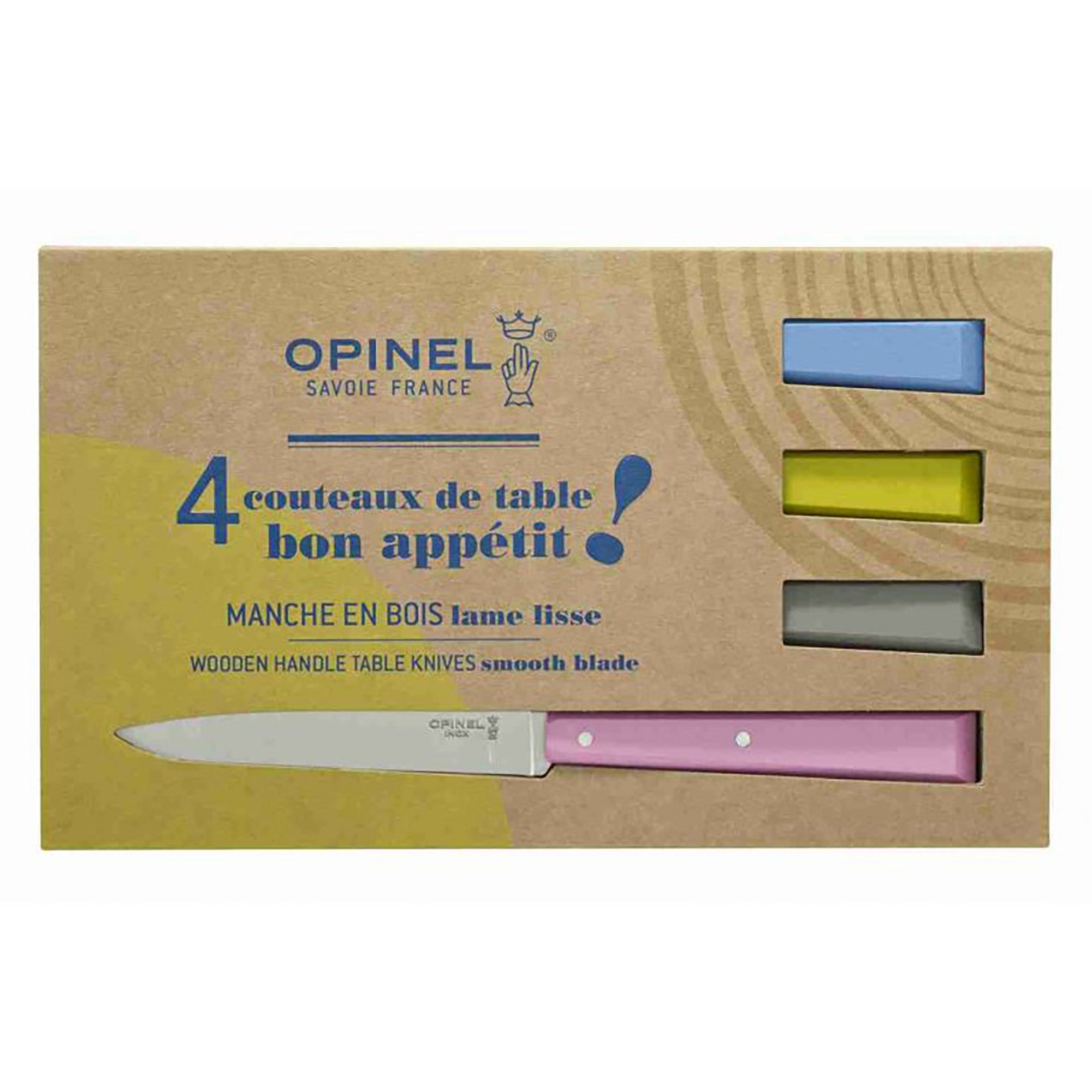 Bon Appêtit Campagne - Coffret de 4 couteaux de table N°125 Opinel