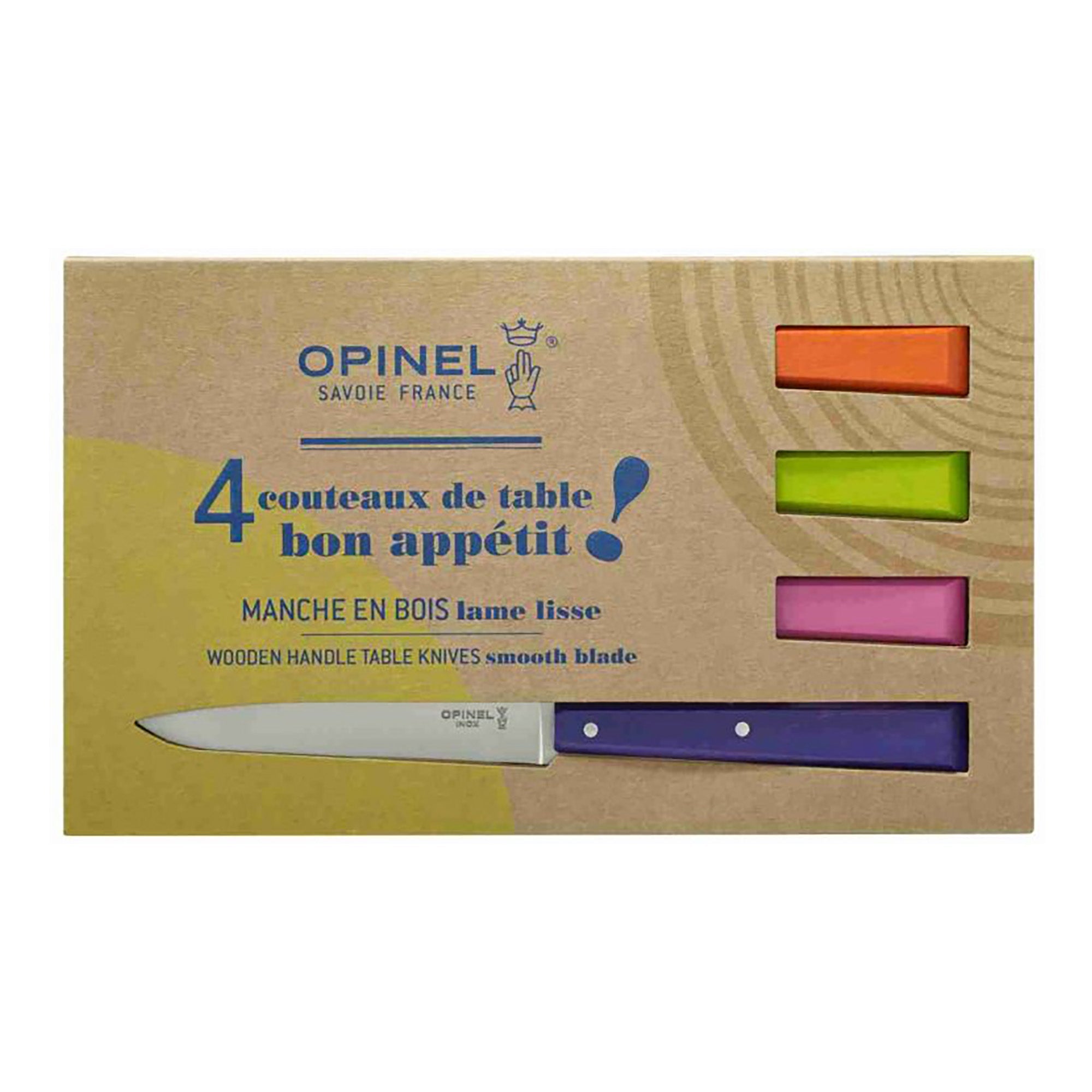 Bon Appêtit Pop - Coffret de 4 couteaux de table N°125 Opinel