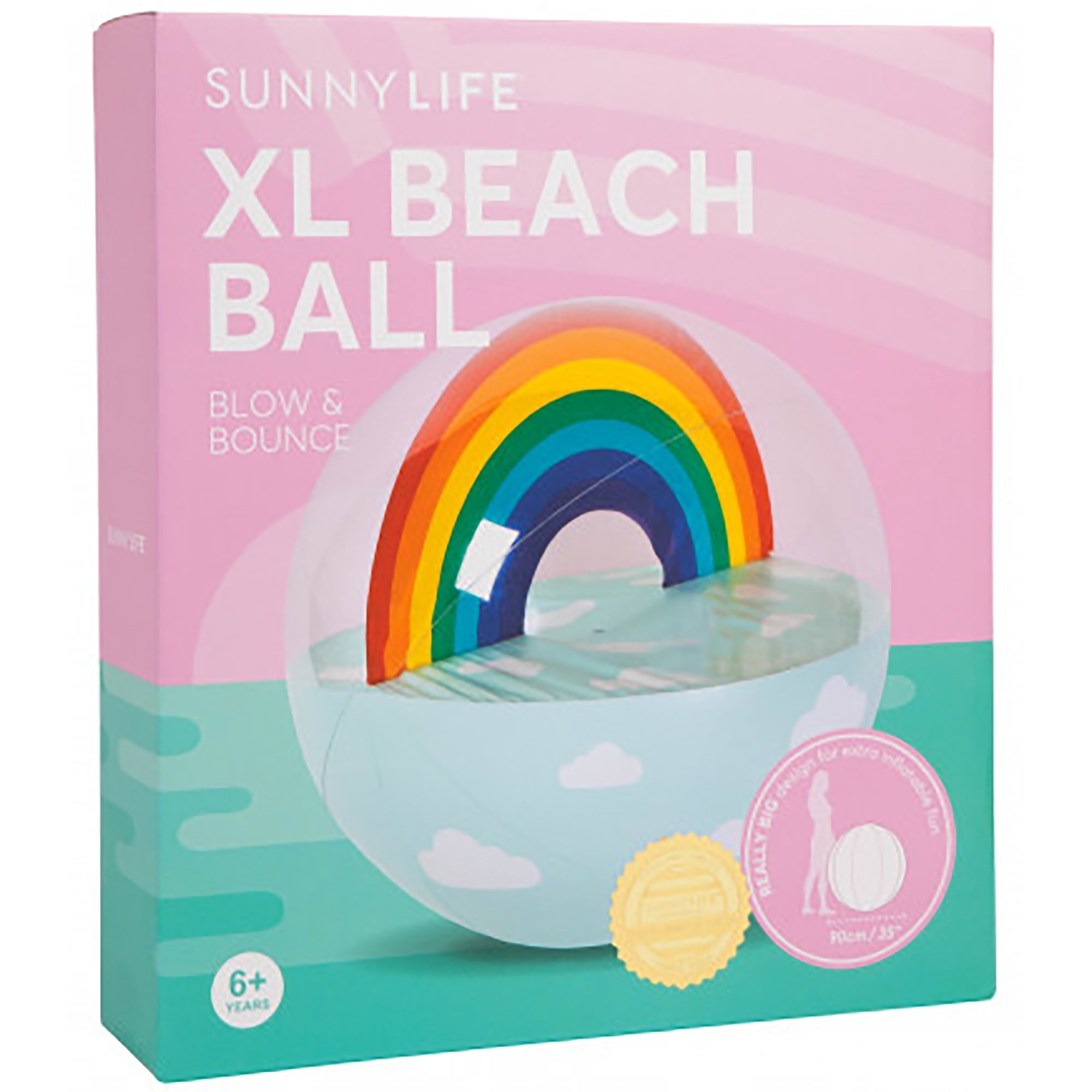 Ballon de plage XXL 90cm - Arc-en-ciel
