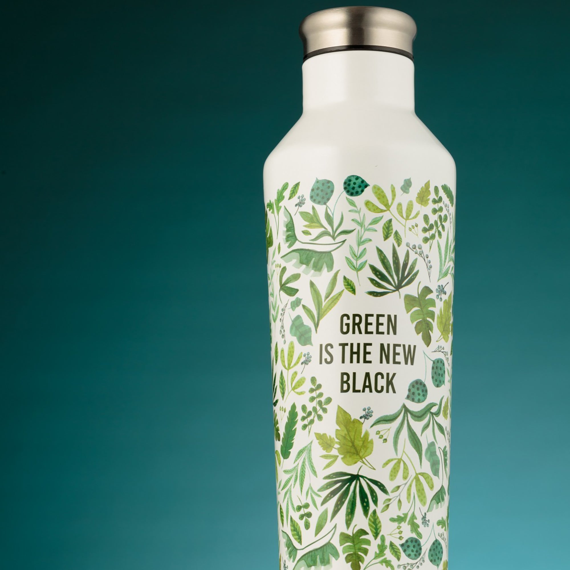Bouteille isotherme à double paroi en inox 500ml - Green is the new black
