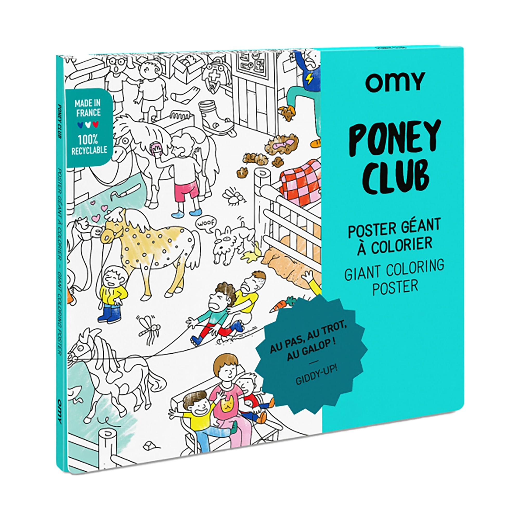 Poster Géant à colorier Poney Club by OMY