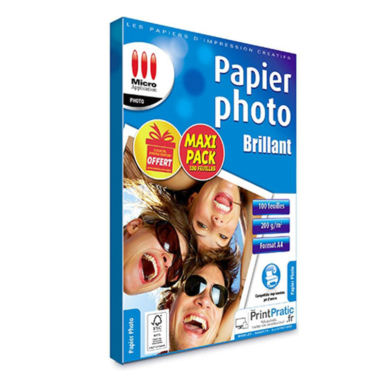 Pack pack papier Photo Brillant Micro Application A4