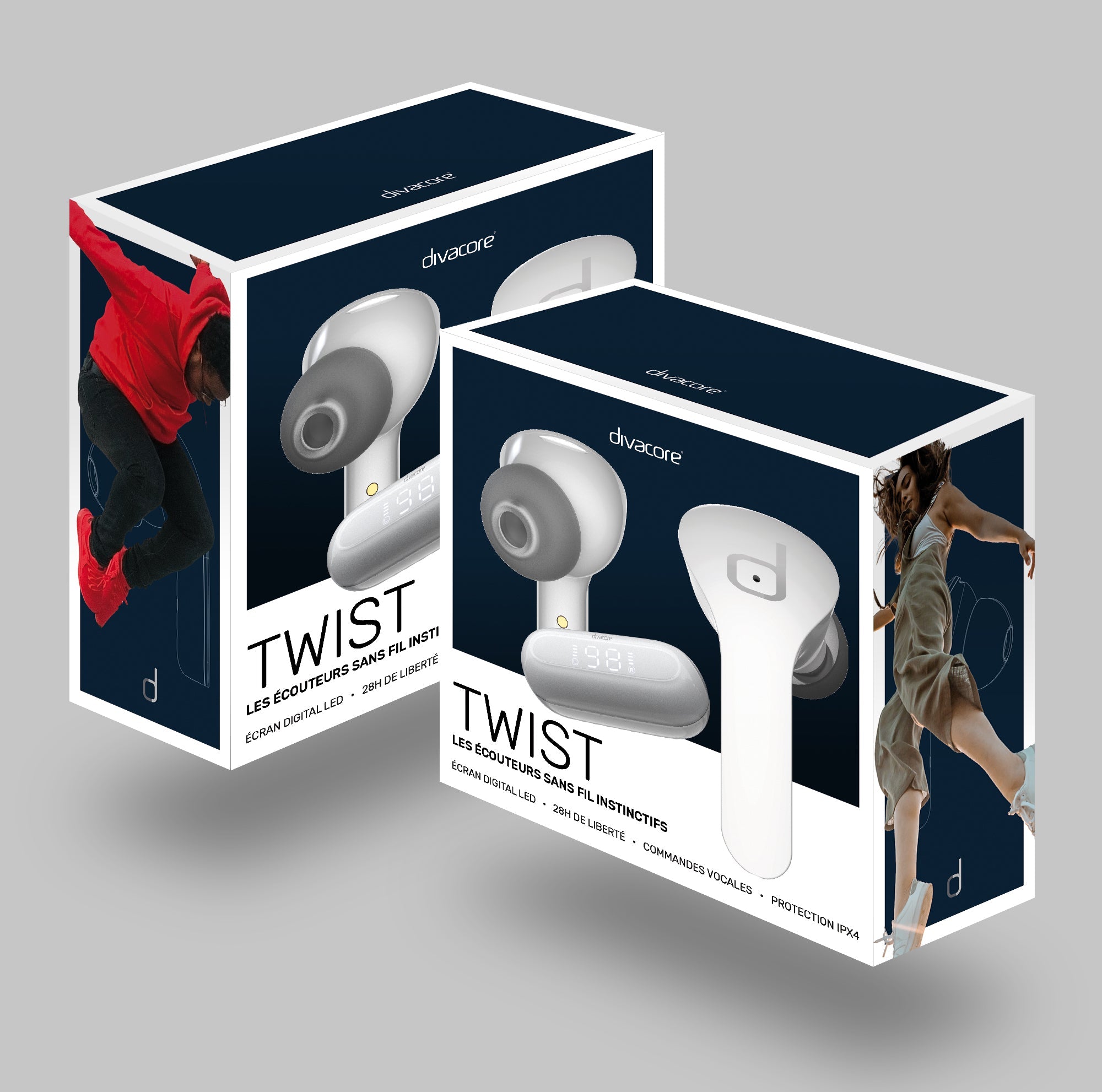 Écouteurs true wireless Divacore Twist - Blanc